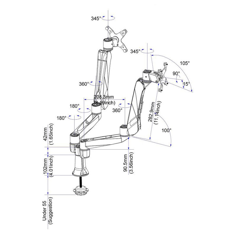 Cotytech Multi-Screen Pole Mount, Grommet