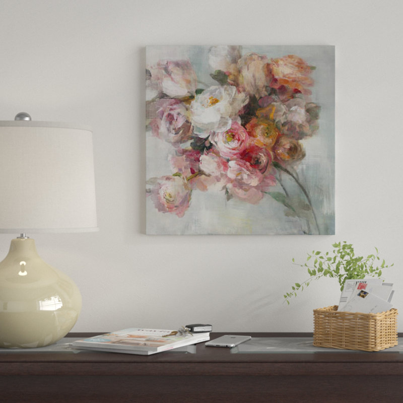 «Blush Bouquet» par Danhui Nai - reproduction d'art sur toile tendue avec châssis, H 18 po x l 18 po x P 1,5 po, Toile tendue