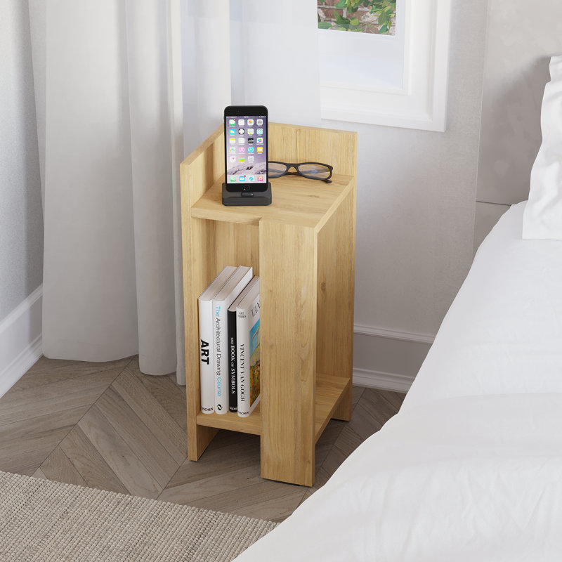 Lochlan Bedside Table, Oak, Left Orientation