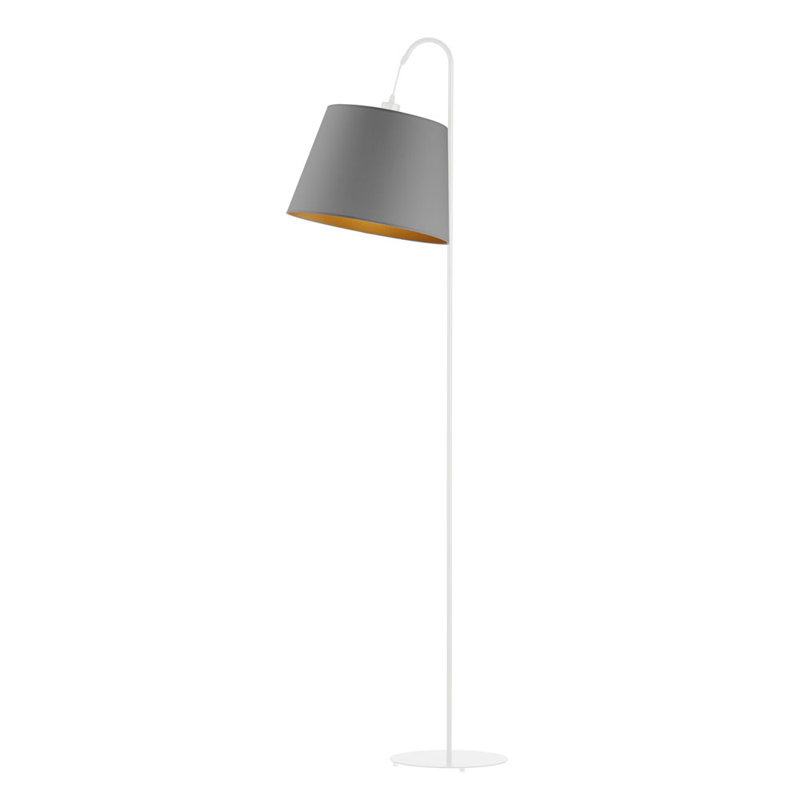 Kulyn 171cm Task Floor Lamp, White, Grey/Gold