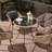 35'' Outdoor Dining Table For 4 People, Round Wicker Patio Side Table With Tempered Glass Tabletop & Durable Iron Frame, All-weather For Patio, Balcony, Poolside, Black
