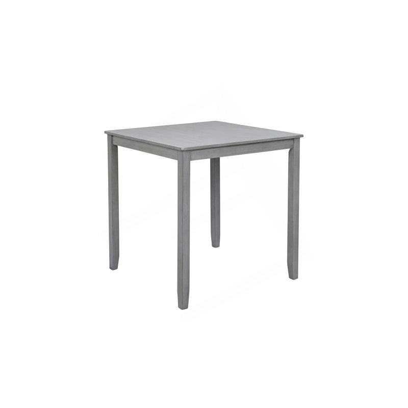 Table de salle à manger en bois carrée, table de cuisine pour petit espace, table de comptoir pour 4 personnes, gris, SEULEMENT LA TABLE