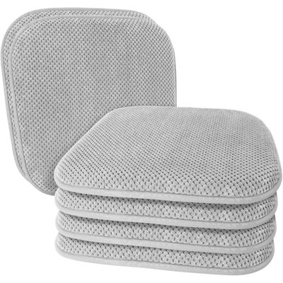 Ensemble de 6 coussins de chaise gris argenté pour chaises de salle à manger