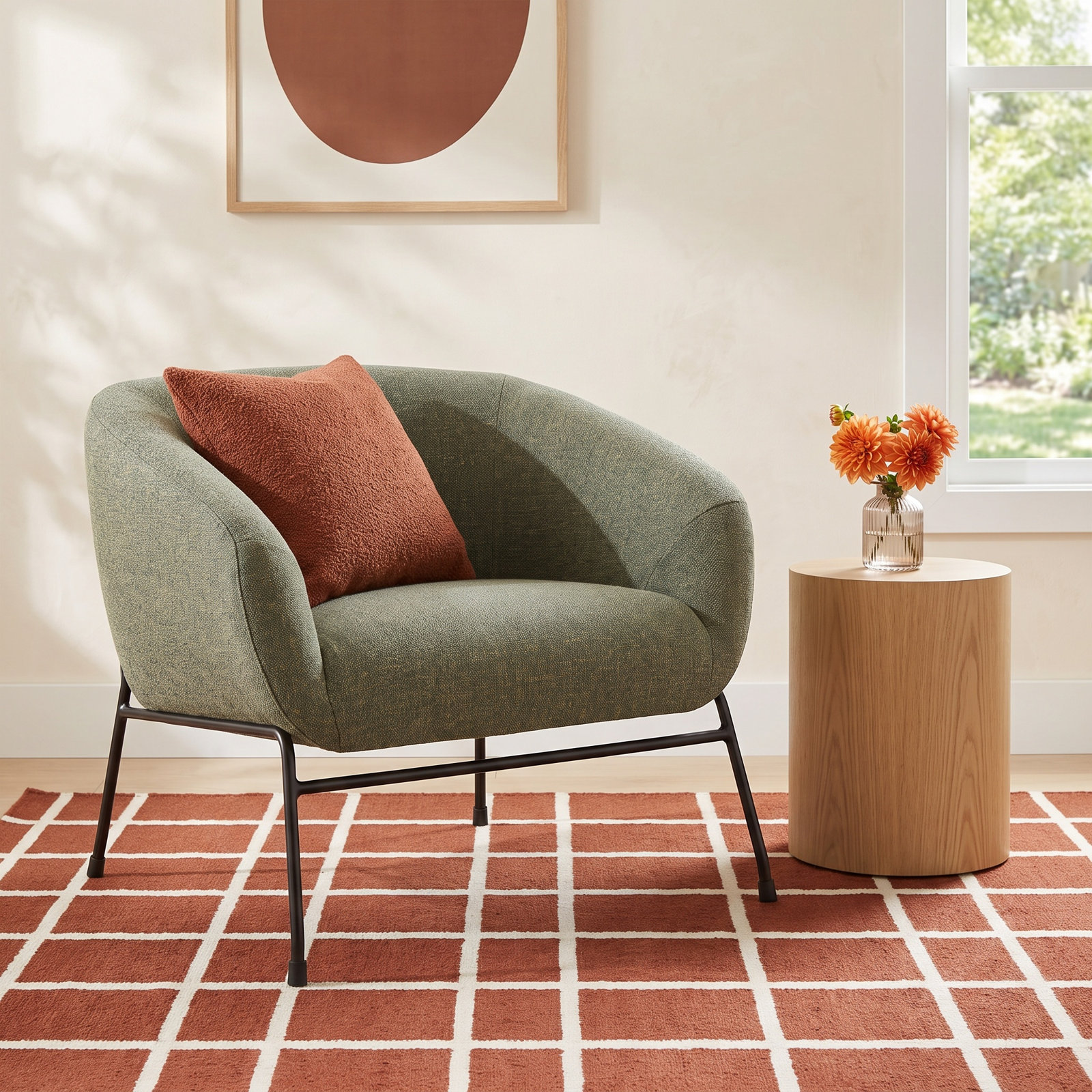 Avram Barrel Chair, Nathan Hemp Tweed