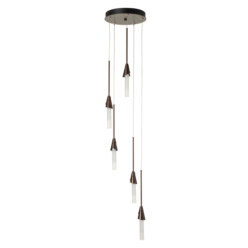 Luminaire suspendu Dolin, 5 lumières, Bronze, 19.4"