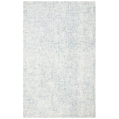 Rowe Ivory Blue Hand-Tufted Striped Rug