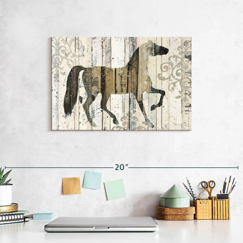 Cheval foncé Brampt filigrane, H 8 po x l 12 po