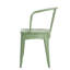 Ensemble bistro traditionnel pour 2 personnes avec table ronde, fauteuils en fer forgé, motif floral et design empilable Alan-23058017