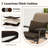 3-Piece Outdoor Patio Furniture Set, Folding Conversation Set with Coffee Table, Adirondack Chairs for Garden, Balcony, Backyard, Poolside, All-Weather Wicker Patio Chairs (Brown Cushion)-1463729572