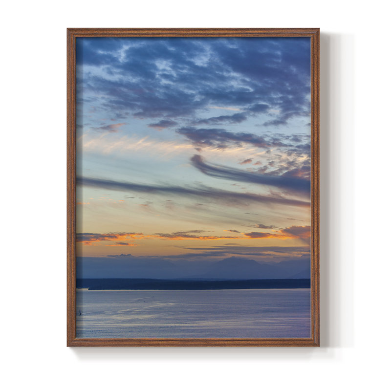 Cloud Variations Framed Print - Solid Wood, 10" H x 8" W, Brown
