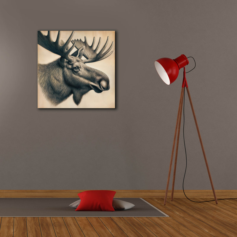 Toile épique «Moose Head» par Rey Klimt, H 26 po x l 26 po