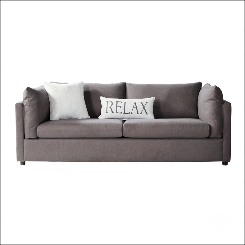 Pillow Back Fabric Sofa, Gris carbone