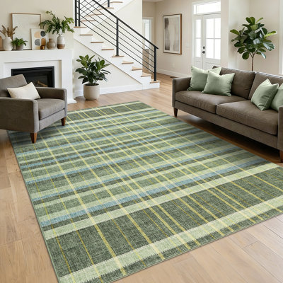 Tapis écossais lavable à la machine