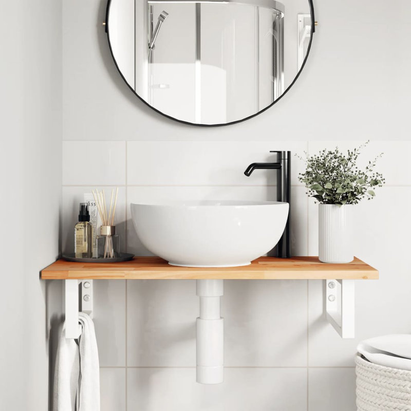 Accent Shelf, 2" H x 60" W x 40" D, White/Oak