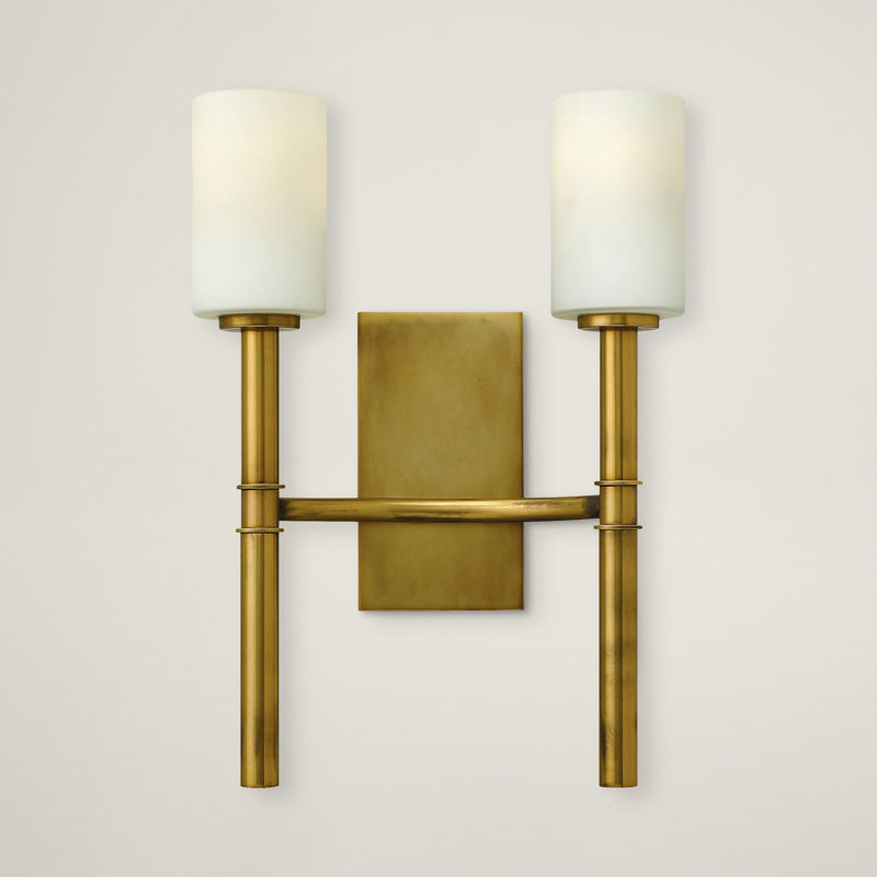 2-Light Armed Sconce, Vintage Brass