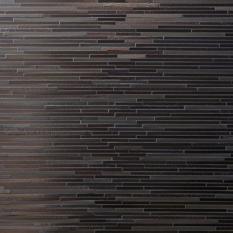 Art Lava Slim Stack Mosaic Tile (1.34 Sq. Ft. / Each), Dark Gray/Black