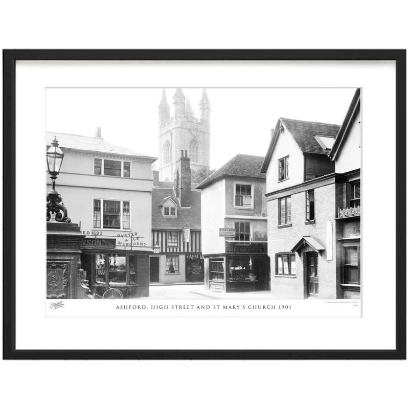 Ashford, High Street and St Mary's Church 1901 1 Piece Single Picture Frame Wall Art, 40cm H x 50cm W x 2.3cm D