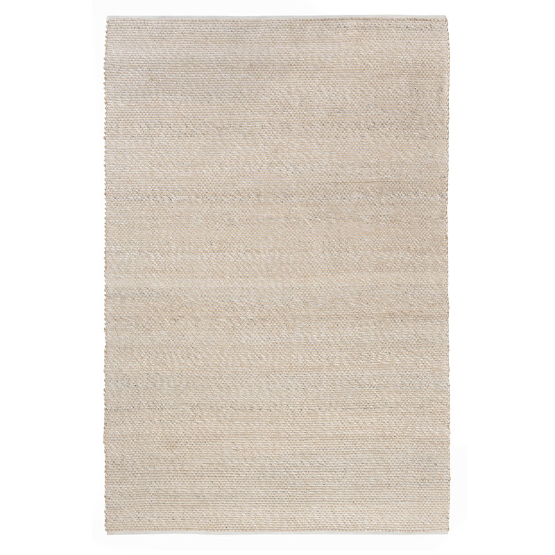  Tapis intérieur/extérieur contemporain en polyester uni tissé à la main, Rectangulaire 2 pi x 3 pi, Ivoire/beige