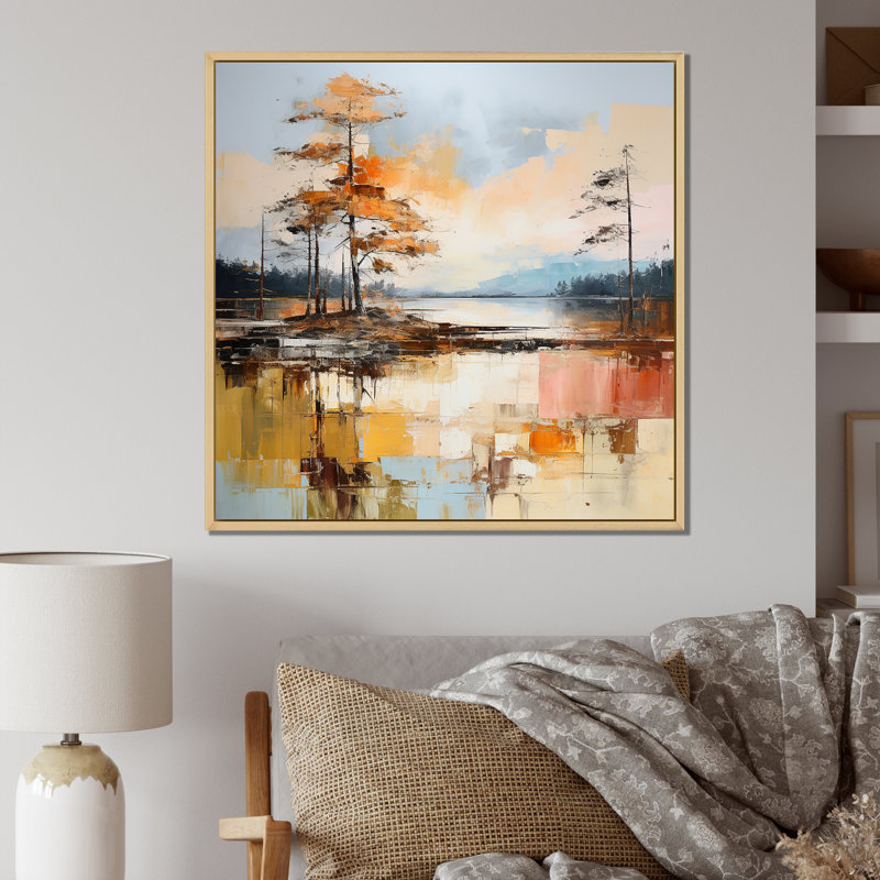 «Lake Summer Charm» sur toile, Cadre naturel flottant, H 30 po x l 30 po x P 1 po