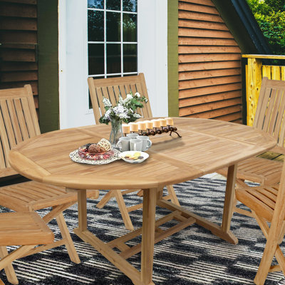 Cosper Round Teak Outdoor Dining Table