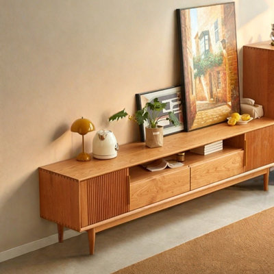 Nordic style solid wood TV cabinet