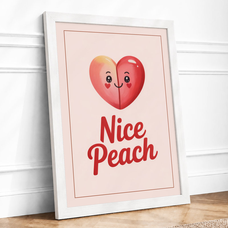 Nice Peach Typography - Print, A2 - 59.4 x 42.0 cm, White