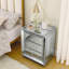 Armoire miroir à trois tiroirs avec poignées en cristal Pearl Silver