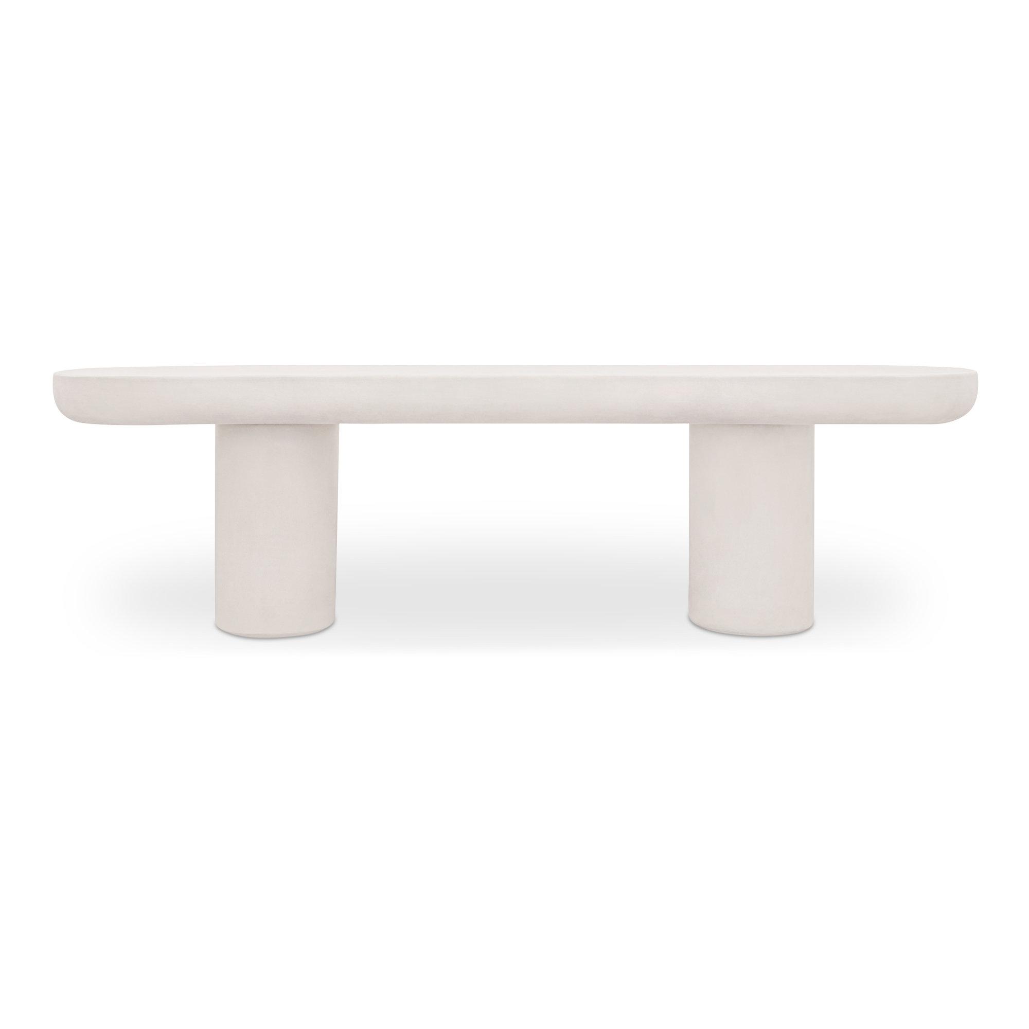 Ansel Stone Garden Bench, 19.29"H x 68.11"W x 15.75"D, Cream