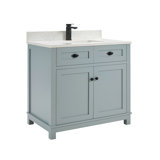 36" Solid Wood Sink Vanity With 1' Artificial Stone Top