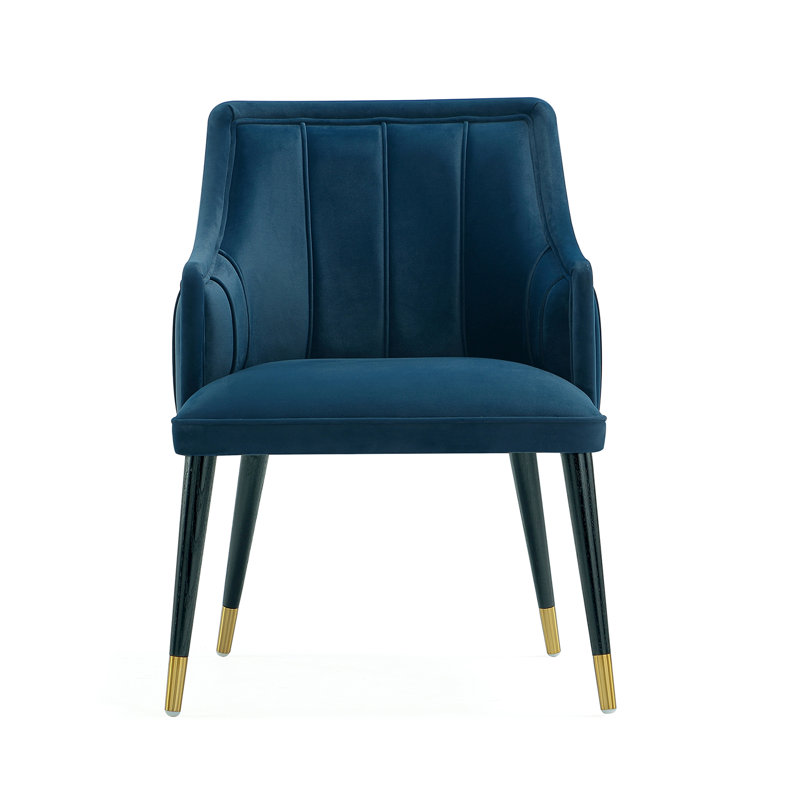 Fauteuil de salle à manger Eda, Bleu minuit