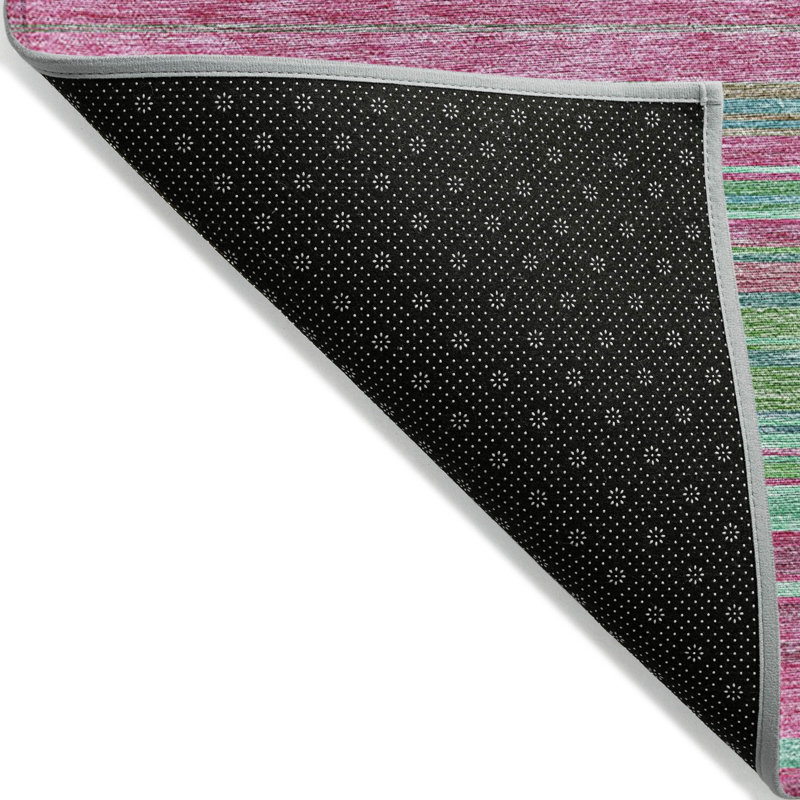 Tapis intérieur lavable rayé vert lime et bleu sarcelle 10 pi x 14 pi