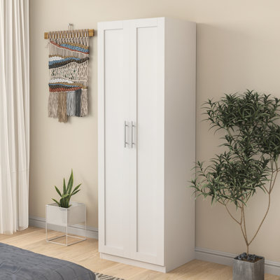 High Wardrobe & Kitchen Cabinet, White, 2 Doors, 3 Partitions, 4 Storages, 15Mm Particle Board, Wear- White 2-Door 3 Cabinet For And Kitchen, Exquisite Work