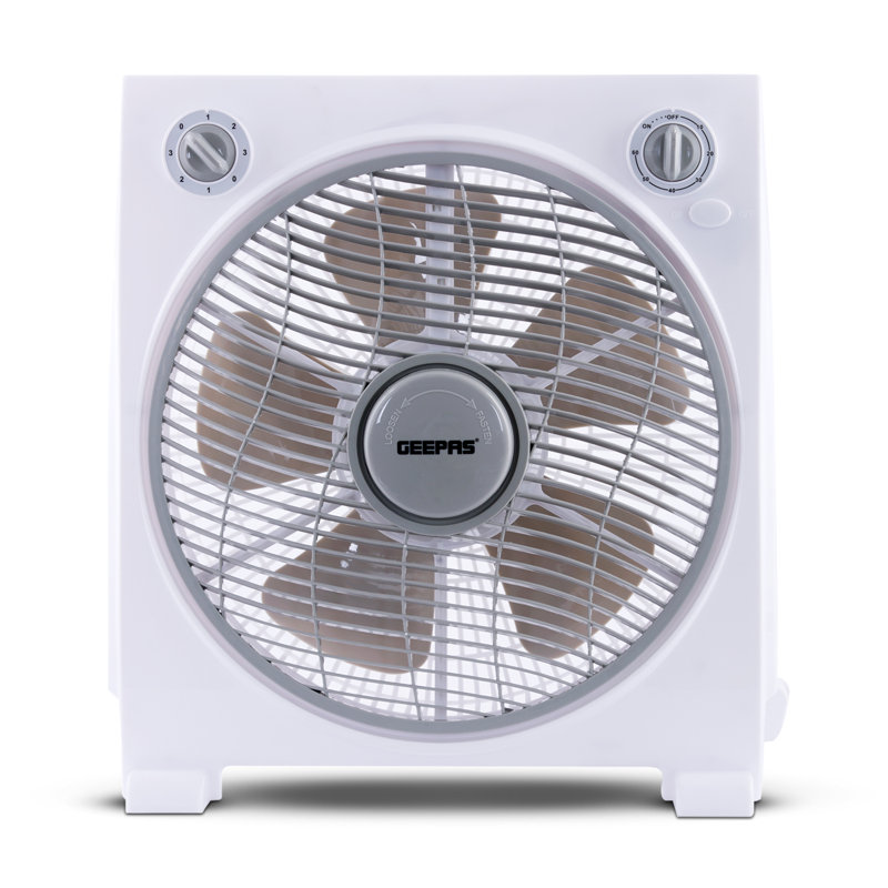 Oscillating Box Fan, Grey