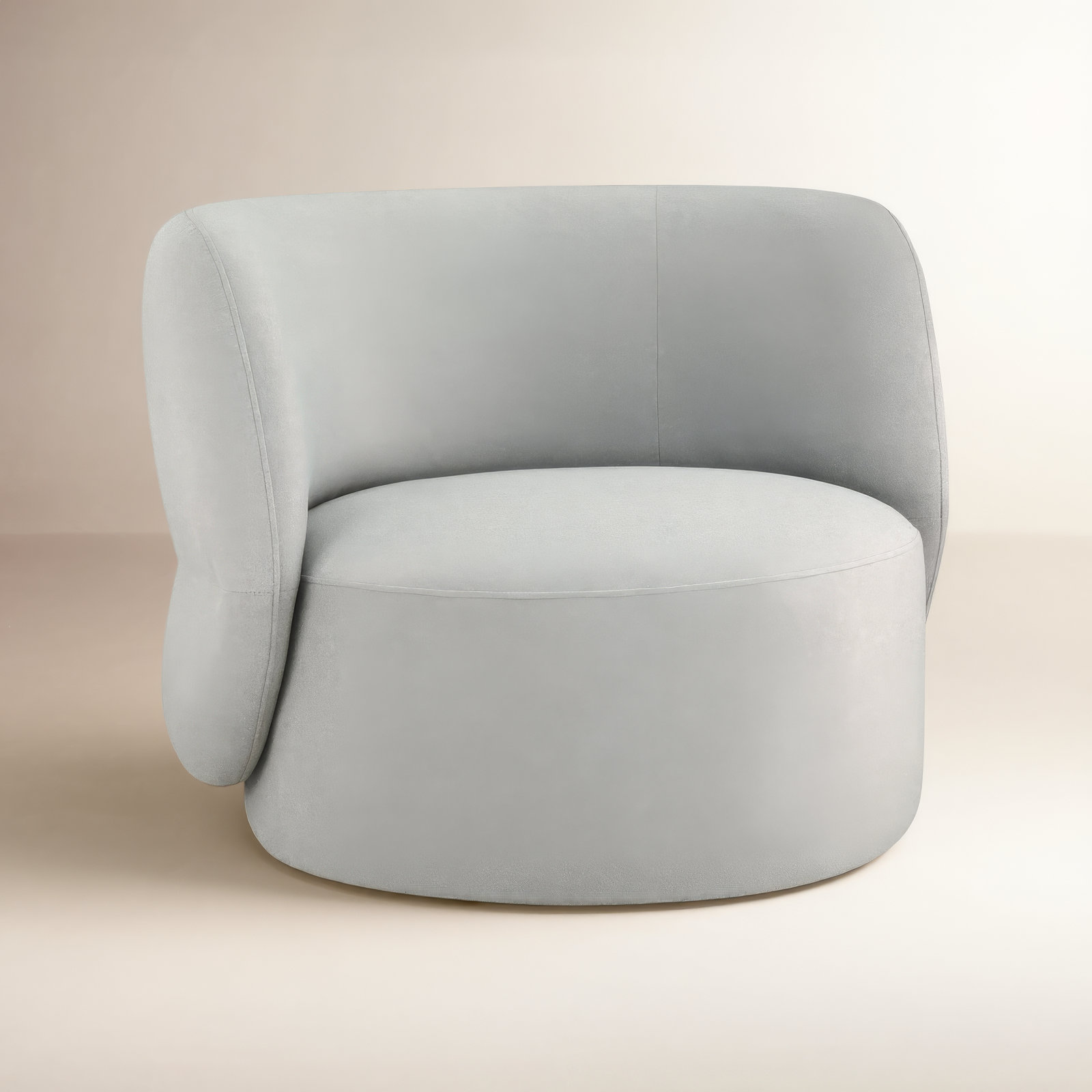 Marcello Swivel Accent Chair, Vesper Dove Velvet