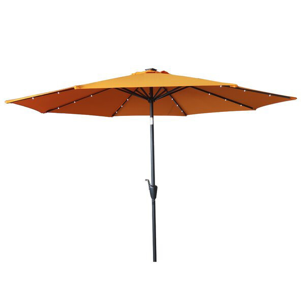 Parasol de marché éclairé 9 pi 8 po Hargis, Orange
