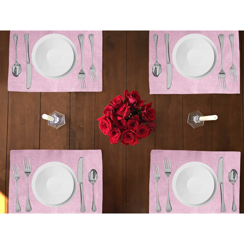 Faux Burlap Placemats, Pink