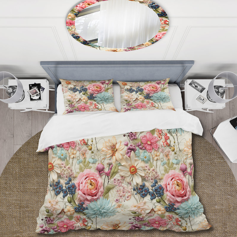 Ensemble de housse de couette en patchwork Nyangu, Housse de couette pour très grand lit et 2 très