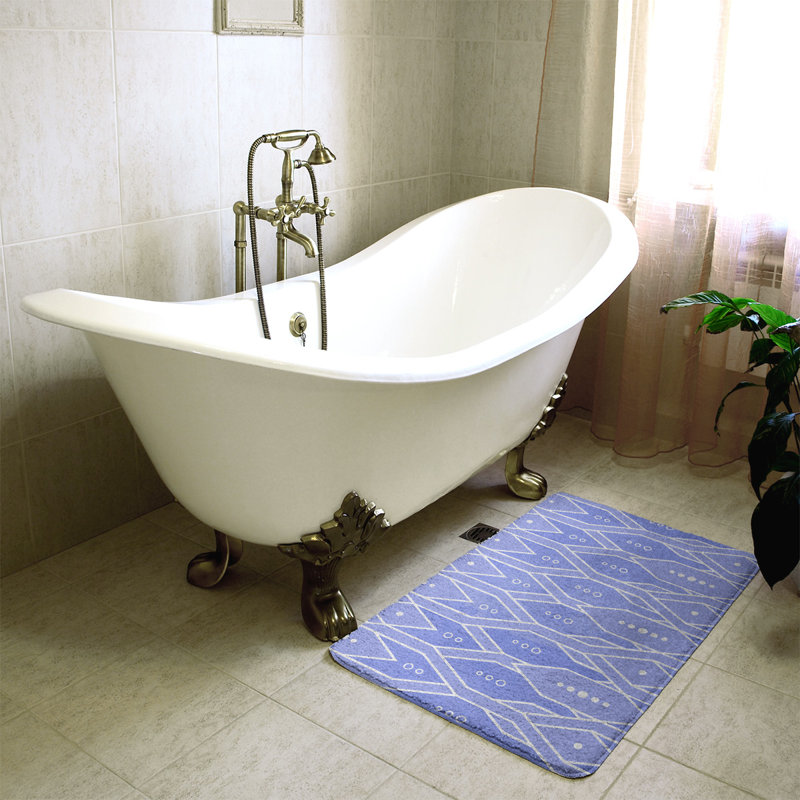 Tapis pour salle de bain Trellis, l 17 po x L 24 po, bleu