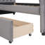 Lit de jour simple gris avec tiroirs de rangement efficaces et sommier à lattes en bois massif.-1100749669