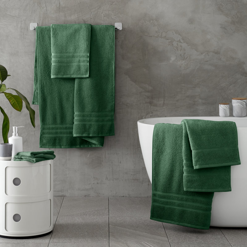 Zero Twist 100% Cotton 6-Piece Towel Bale, Green