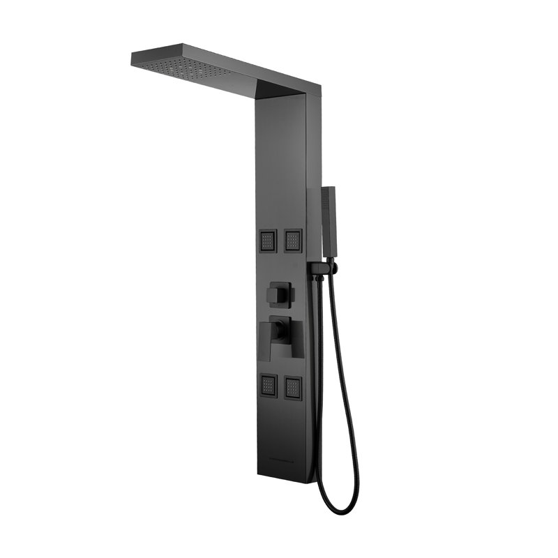 Panneau de douche Forious® Ultra 43,31 po avec pomme de douche réglable, Noir