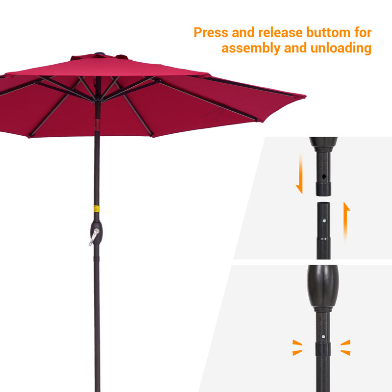 Parasol de marché 108 po Dailan, Rouge