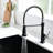 Pull Down Kitchen Faucet - Brass Material, Black And Silver Color, Easy Control Of Water Temperature Modern Sink Mixer Function, Ceramic Filler, Corrosion Surface