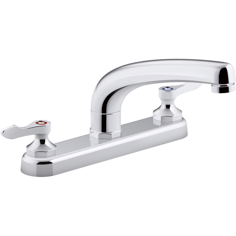 , 1.8 gpm Triton Bowe 1.5 gpm Kitchen Sink Faucet with 8-316 In. Swing Spout, Aerated Flow and Wristblade Handles, 1.5GPM