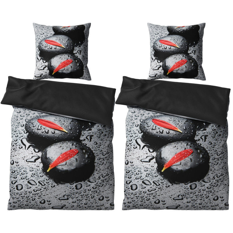 Cotton No Pattern Duvet Cover Set with Pillowcases Included