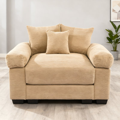 54.3" Oversized Cloud Modular Sectional Couch,Extra-Thick Armrests Good Resilience Cushions Ergonomic Design Premium Soft Corduroy Fabric,Easy Assembly For Living Rooms Study,Camel