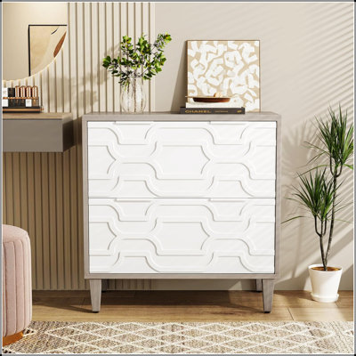 Classeur latéral à 2 tiroirs avec rangement spacieux, fabrication durable et format polyvalent format A4 / lettre / format légal pour la maison et le bureau