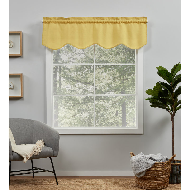 Cantonnière festonnée à passe-tringle Exclusive Home Loha, Jaune