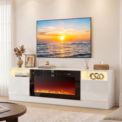 Janyriah TV Stand for TVs up to 80" with 36" Fireplace Included, Modern Entertainment Center