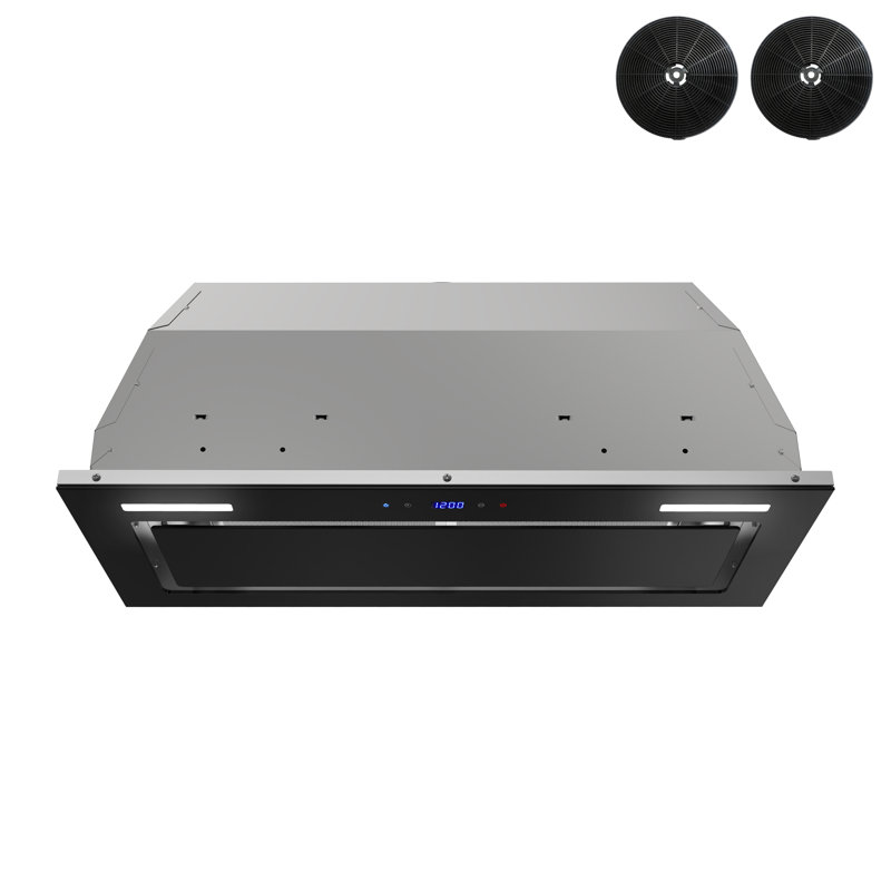 Hotte de cuisine encastrable Bradano de 28 po avec filtre à mailles, contrôle tactile et lumières DEL Streamline